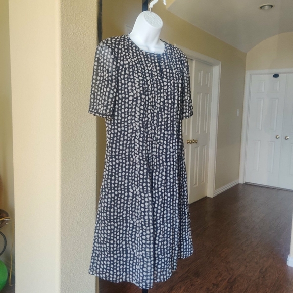 Armani Le Collezioni Pleated/Print Dress Size 4 Made In Italy - Picture 2 of 12